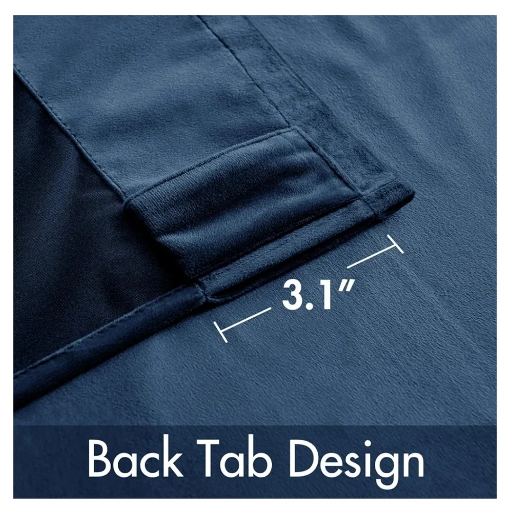 Elegant Navy Blue Curtains 2 Panels